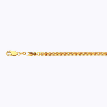 18K 3.5MM YELLOW GOLD SOLID VENETIAN BOX 8" CHAIN BRACELET (AVAILABLE IN LENGTHS 7" - 30")