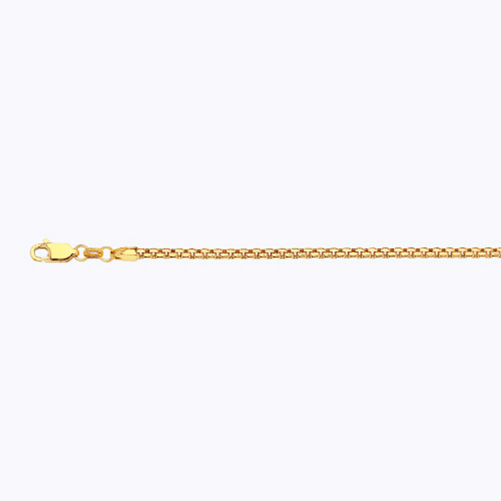 18K 2.5MM YELLOW GOLD SOLID VENETIAN BOX 7.5" CHAIN BRACELET (AVAILABLE IN LENGTHS 7" - 30")