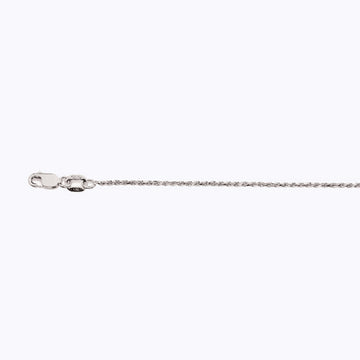 10K 1MM WHITE GOLD SOLID DC ROPE 8.5" CHAIN BRACELET (AVAILABLE IN LENGTHS 7" - 30")