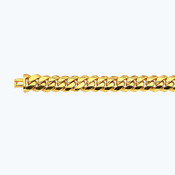 18K 13MM YELLOW GOLD SOLID MIAMI CUBAN 16" CHAIN NECKLACE (AVAILABLE IN LENGTHS 7" - 30")
