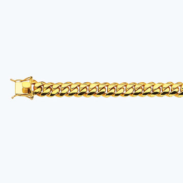 18K 12MM YELLOW GOLD SOLID MIAMI CUBAN 16" CHAIN NECKLACE (AVAILABLE IN LENGTHS 7" - 30")