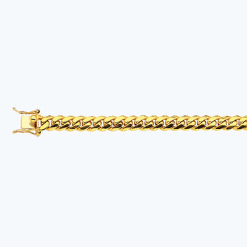 18K 9MM YELLOW GOLD SOLID MIAMI CUBAN 18" CHAIN NECKLACE (AVAILABLE IN LENGTHS 7" - 30")