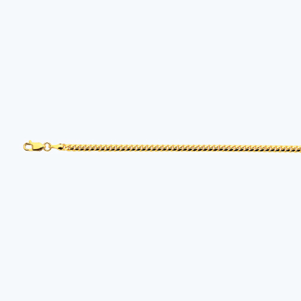 18K 3.5MM YELLOW GOLD SOLID MIAMI CUBAN 8.5" CHAIN BRACELET (AVAILABLE IN LENGTHS 7" - 30")