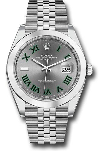 Rolex Steel Datejust 41 Wimbledon - Smooth Bezel - Slate Green Roman Dial - Jubilee Bracelet - 126300 slgrj