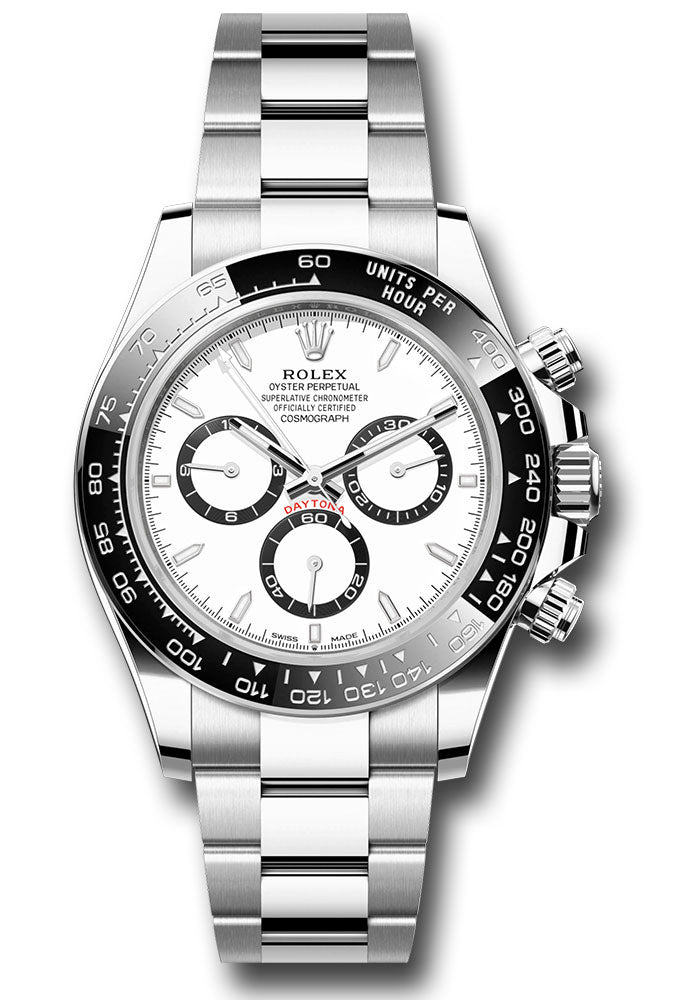 Rolex Cosmograph Daytona Panda Watch - Black Cerachrom Bezel - White Index Dial - Oyster Bracelet - 126500ln wio