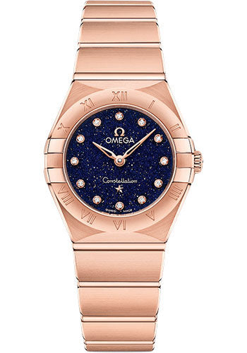 Omega Constellation Quartz - 25 mm Sedna Gold Case - Blue Glass Diamond Dial - 131.50.25.60.53.002