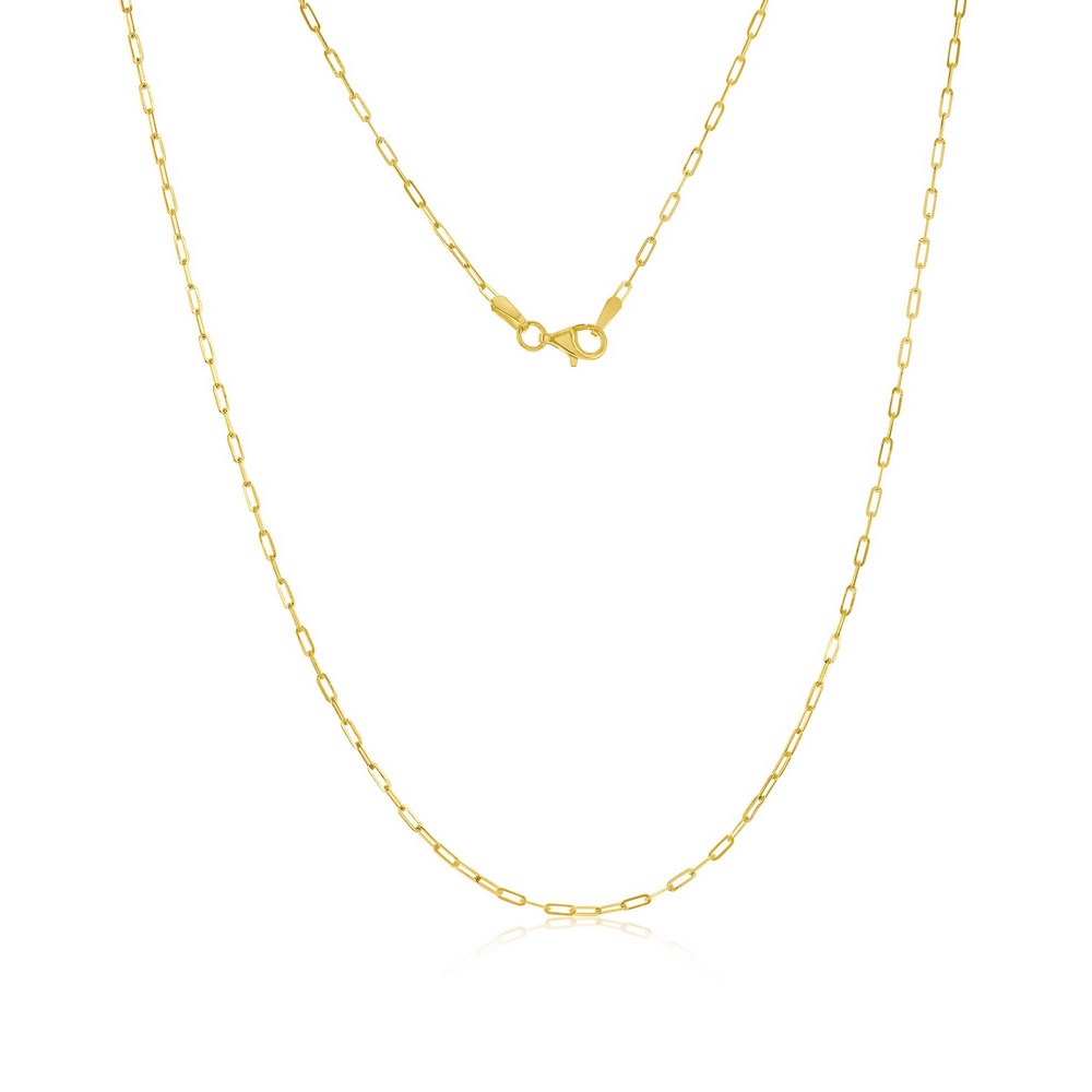 14K Yellow Gold 1.5mm Paperclip Chain