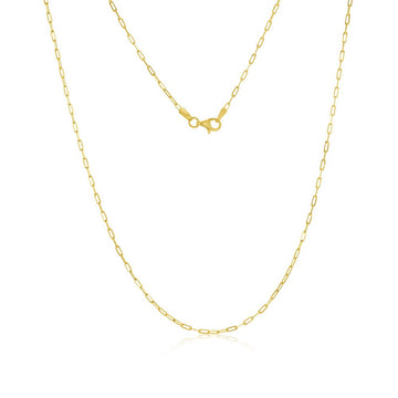 14K Yellow Gold 1.5mm Paperclip Chain