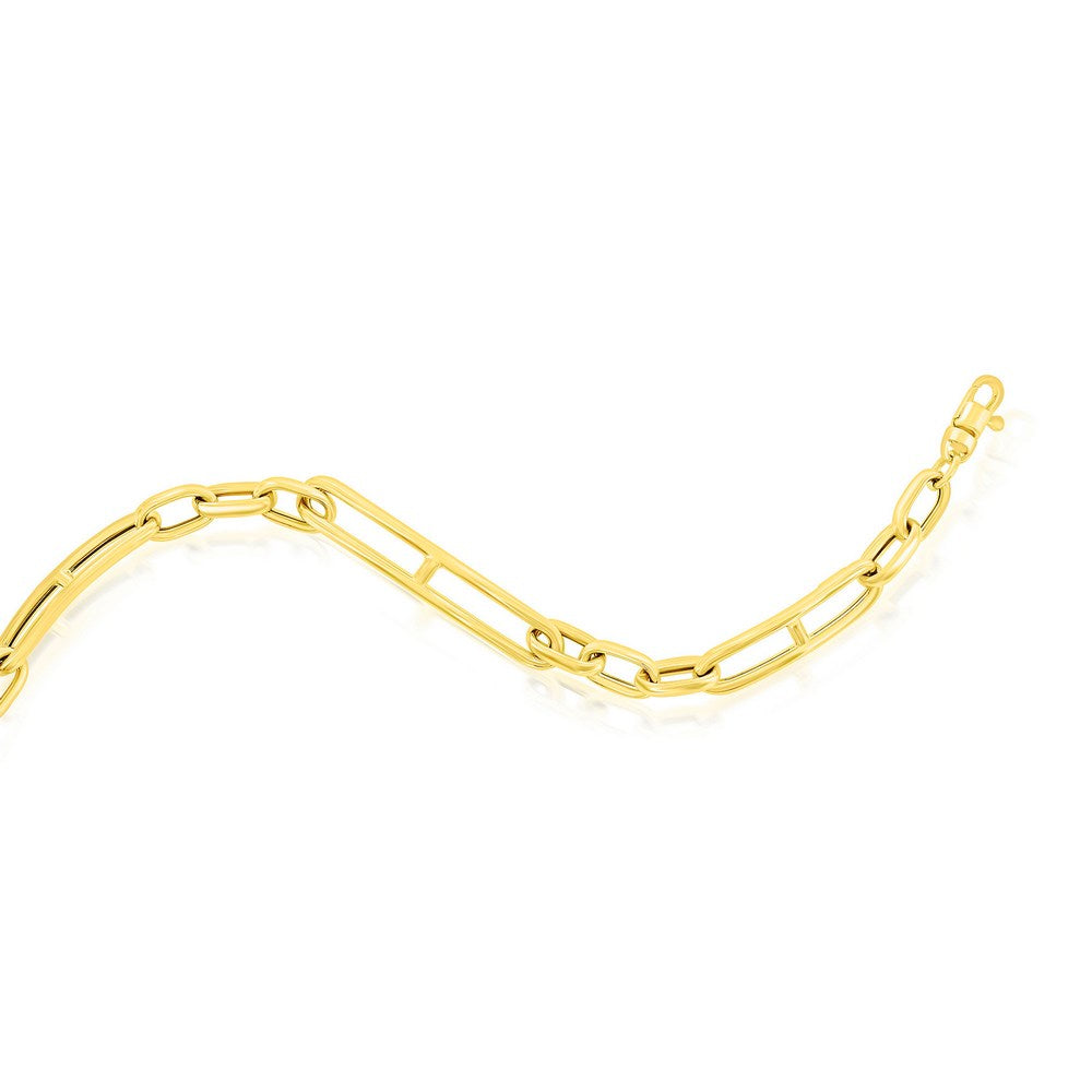 14K Yellow Gold, Triple Bar Link Bracelet