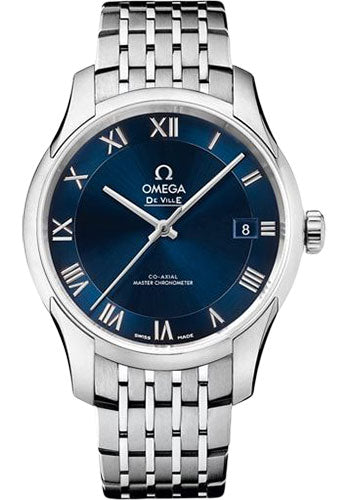 Omega De Ville Hour Vision Co-Axial Master Chronometer Watch - 41 mm Steel Case - Two-Zone Blue Dial - 433.10.41.21.03.001