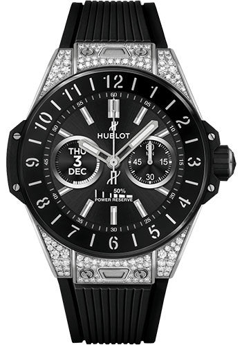 Hublot Big Bang e Titanium Diamonds Watch - 42 mm - Digital Hublot Dial - Black Rubber Strap - 440.NX.1106.RX.1704