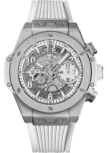 Hublot Big Bang Unico Titanium White Watch - 42 mm - White Dial - White Rubber Strap - 441.NE.2011.RW