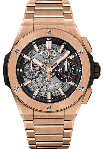 Hublot Big Bang Integral King Gold Watch - 42 mm - Black Skeleton Dial - 451.OX.1180.OX