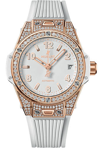 Hublot Big Bang One Click King Gold White PavŽ Watch - 39 mm - White Dial - 465.OE.2080.RW.1604