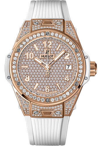 Hublot Big Bang One Click King Gold White Full PavŽ Watch - 465.OE.9010.RW.1604