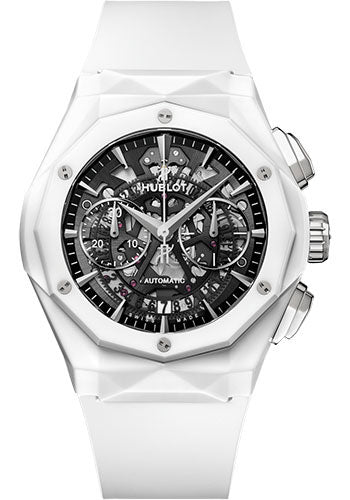 Hublot Classic Fusion Aerofusion Chronograph Orlinski White Ceramic Watch - 45 mm - Sapphire Crystal Dial - White Smooth Rubber Strap Limited Edition of 200 - 525.HI.0170.RW.ORL21