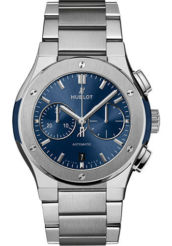 Hublot Classic Fusion Blue Chronograph Titanium Bracelet Watch - 42 mm - Blue Dial - 540.NX.7170.NX