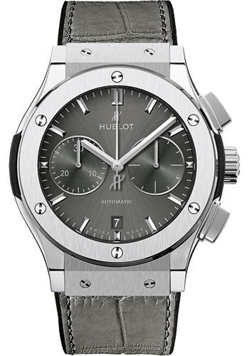 Hublot Classic Fusion Racing Grey Chronograph Watch - 42 mm - Grey Dial - Black Rubber and Leather Strap - 541.NX.7070.LR