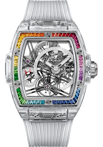 Hublot Spirit of Big Bang Tourbillon Sapphire Rainbow Watch - 42 mm - White Dial - Transparent Strap Limited Edition of 50 - 645.JX.5120.RT.4099