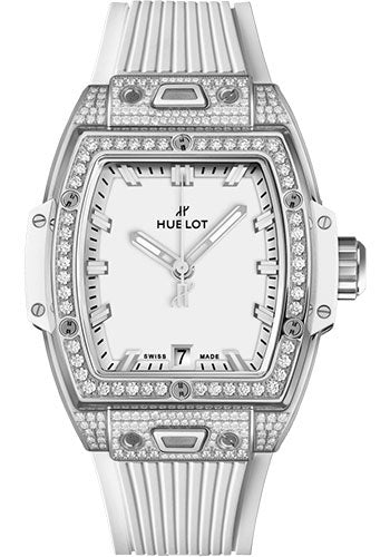 Hublot Spirit of Big Bang Titanium White PavŽ Watch - 39 mm - White Dial - White Rubber Strap - 662.NE.2010.RW.1604