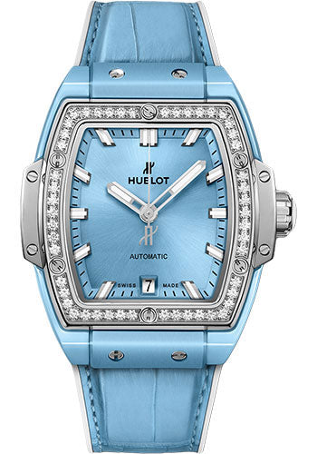 Hublot Spirit Of Big Bang Light Blue Ceramic Titanium Diamonds Watch - 39 mm - Light Blue Dial - 665.EN.891L.LR.1204