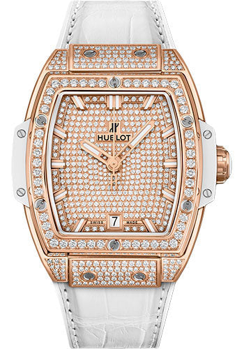 Hublot Spirit Of Big Bang King Gold White Full PavŽ Watch - 39 mm - 18K King Gold Dial - 665.OE.9010.LR.1604