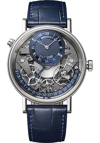 Breguet Tradition Quanti�me RŽtrograde 7597 - White Gold Case - Blue Dial - Leather Strap - 7597BB/GY/9WU