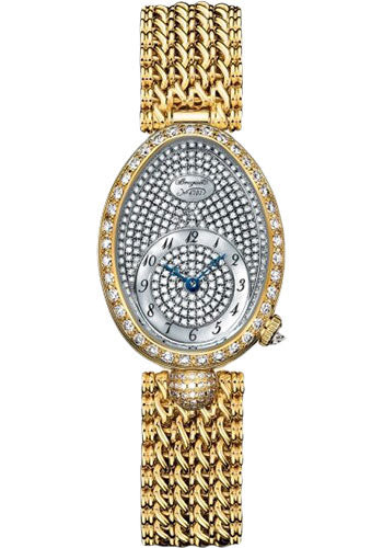 Breguet Reine de Naples 8928 - Yellow Gold Case - Diamond Paved Dial - Yellow Gold Chain Bracelet - 8928BA/8D/J20/DD00