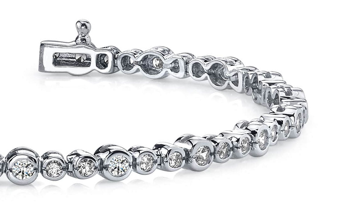 Timeless Half Bezel Bracelet Lab-Grown Diamond  with 2.94 ct.(finished) 2.25mm, 3mm