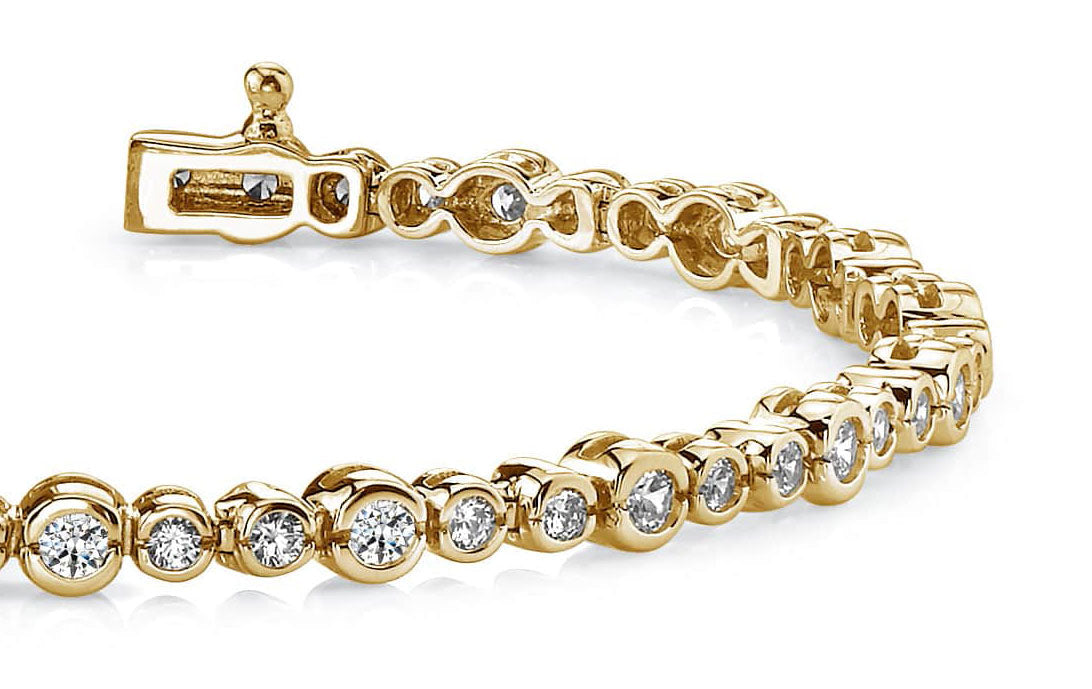 Timeless Half Bezel Bracelet Lab-Grown Diamond  with 2.94 ct.(finished) 2.25mm, 3mm