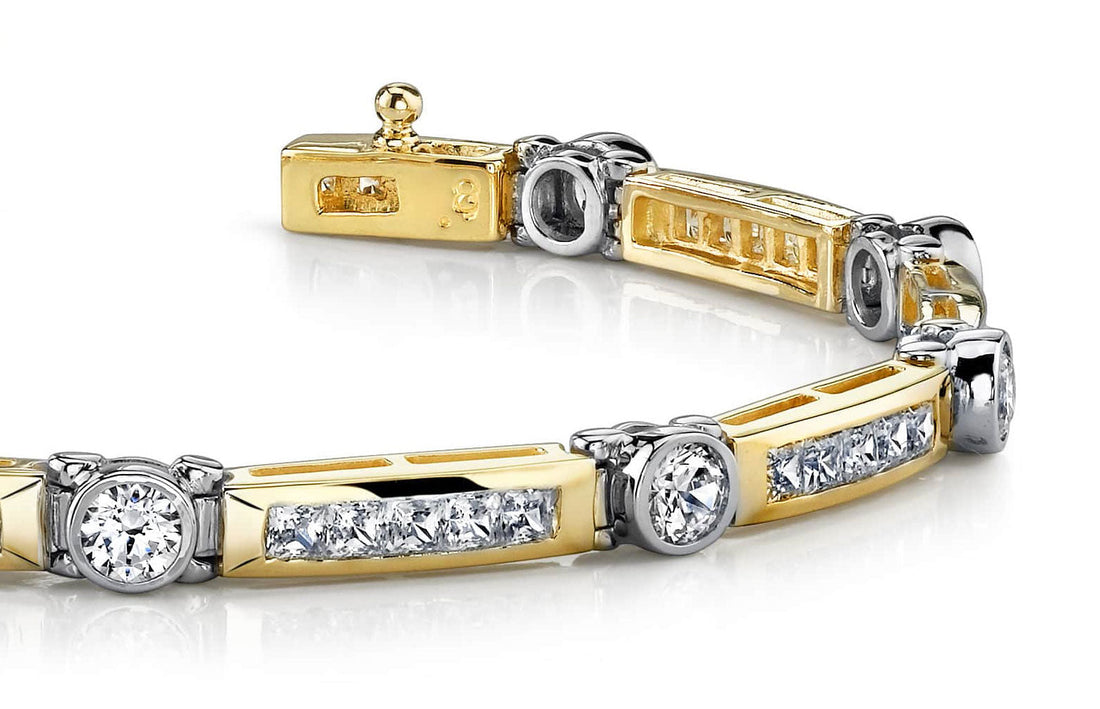 Classic Channel Frame Bracelet Lab-Grown Diamond  with 7.02 ct.(finished) 2.5mm, 4.25mm