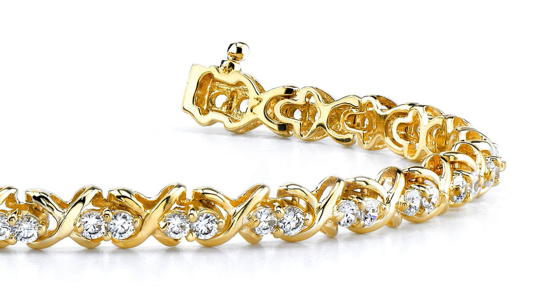 Double Diamond X Link Bracelet Lab-Grown Diamond  with 3.96 ct.(finished) 2.9mm