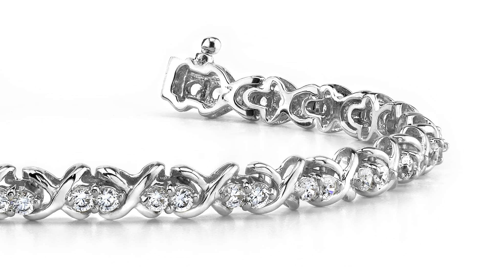 Double Diamond X Link Bracelet Lab-Grown Diamond  with 3.02 ct.(finished) 2.6mm