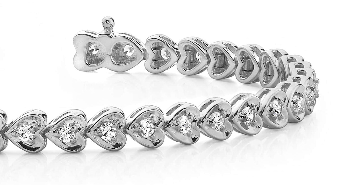 Heart Link Diamond Bracelet Lab-Grown Diamond  with 1.40 ct.(finished) 2.0mm