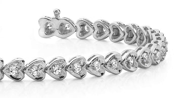 Heart Link Diamond Bracelet Lab-Grown Diamond  with 1.40 ct.(finished) 2.0mm