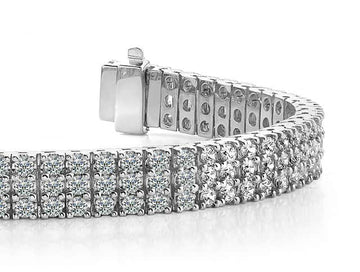 Classic Three Row Diamond Bracelet Lab-Grown Diamond  with 3.38 ct.(finished) 1.5mm