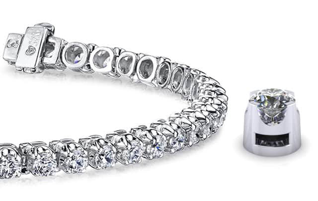 Prong Set Diamond Strand Diamond Tennis Bracelet with 15.60 ct.(finished) 5.5mm