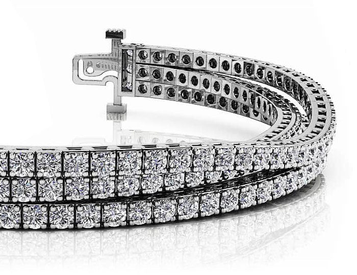 Triple Strand Flexible Diamond Tennis Bracelet Lab-Grown Diamond  with 3.65 ct.(finished) 1.5mm