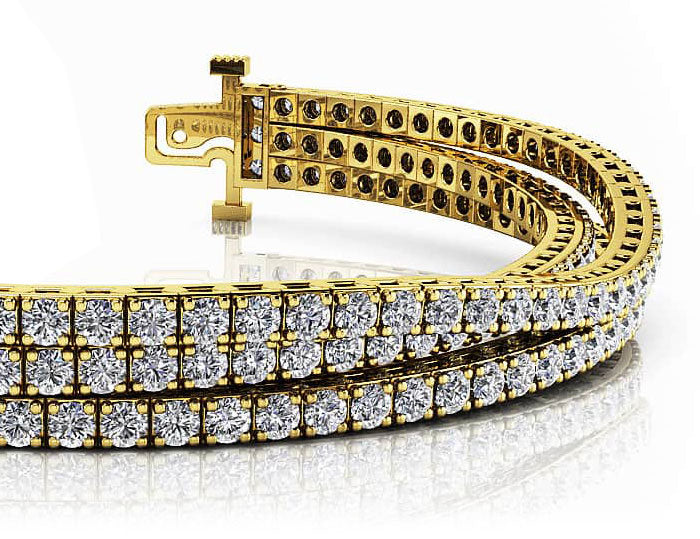 Triple Strand Flexible Diamond Tennis Bracelet Lab-Grown Diamond  with 6.14 ct.(finished) 2mm