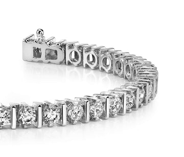 Classic Diamond Link Prong Set Diamond Tennis Bracelet with 13.00 ct.(finished) 5mm