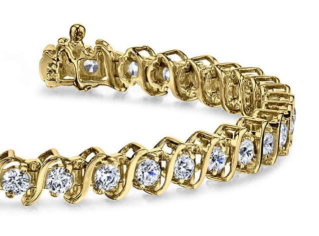 Classic S Shaped Diamond  Tennis Bracelet with 14.00 ct.(finished) 5.0mm