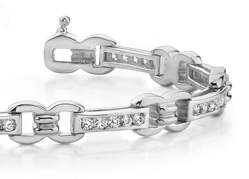 Classic Figure 8 Link Diamond Bracelet Lab-Grown Diamond  with 2.20 ct.(finished) 2.5mm