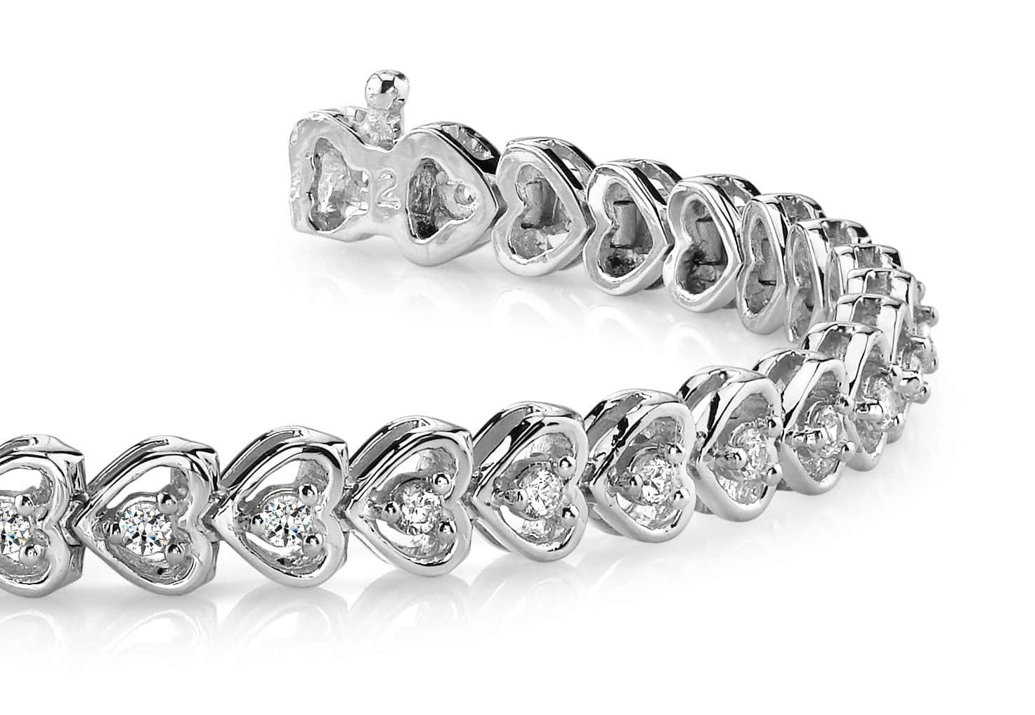 Floating Diamond Heart Bracelet Lab-Grown Diamond  with 1.23 ct.(finished) 2.0mm