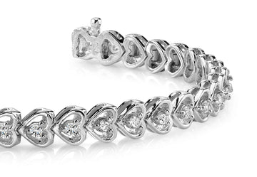 Floating Diamond Heart Bracelet Lab-Grown Diamond  with 0.82 ct.(finished) 1.5mm