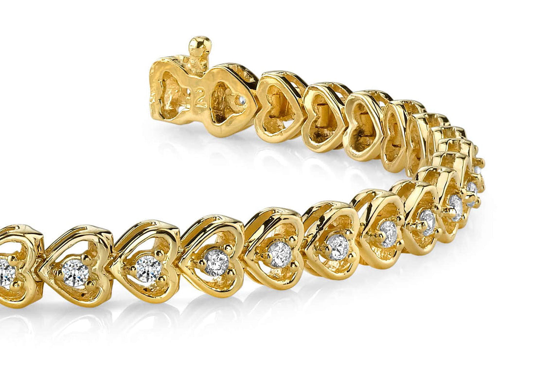 Floating Diamond Heart Bracelet Lab-Grown Diamond  with 1.96 ct.(finished) 2.5mm