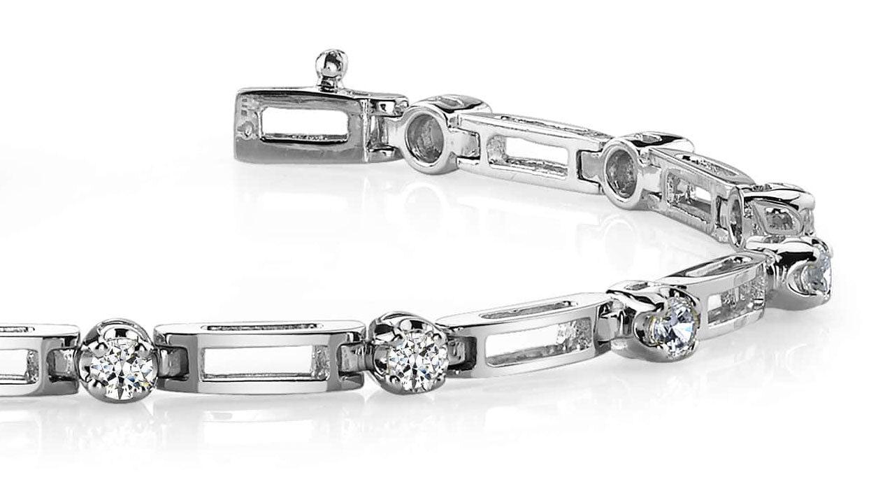 Diamond Box Link Bracelet Lab-Grown Diamond  with 0.49 ct.(finished) 2.0mm