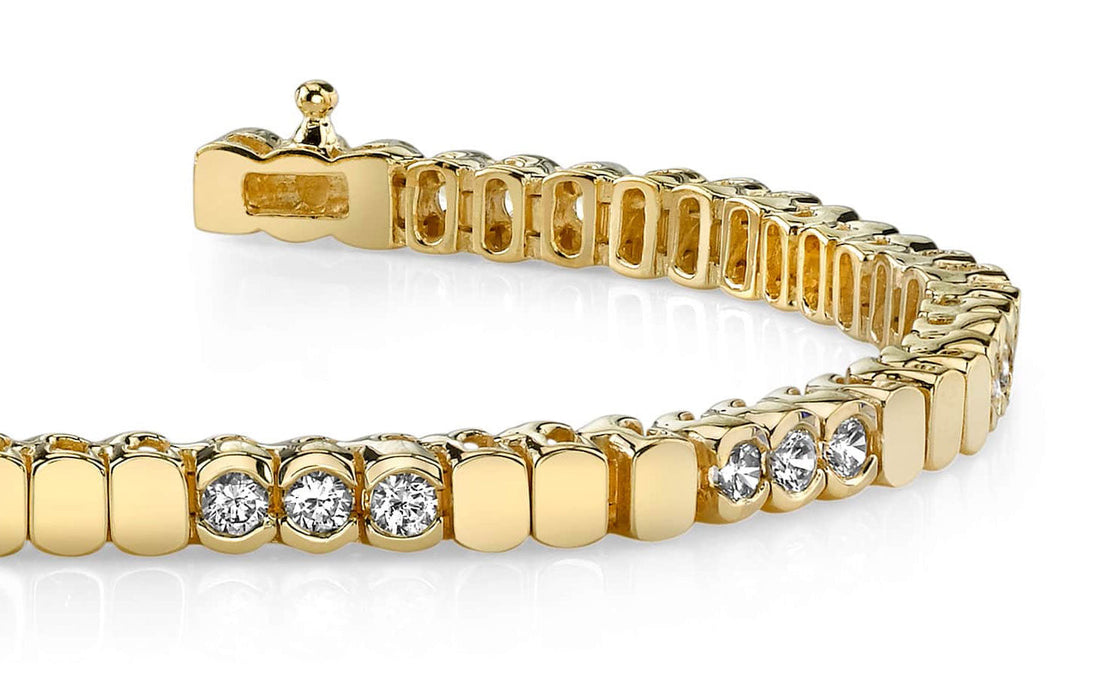 Triple Bezel Diamond Bracelet Lab-Grown Diamond  with 3.78 ct.(finished) 3.75mm