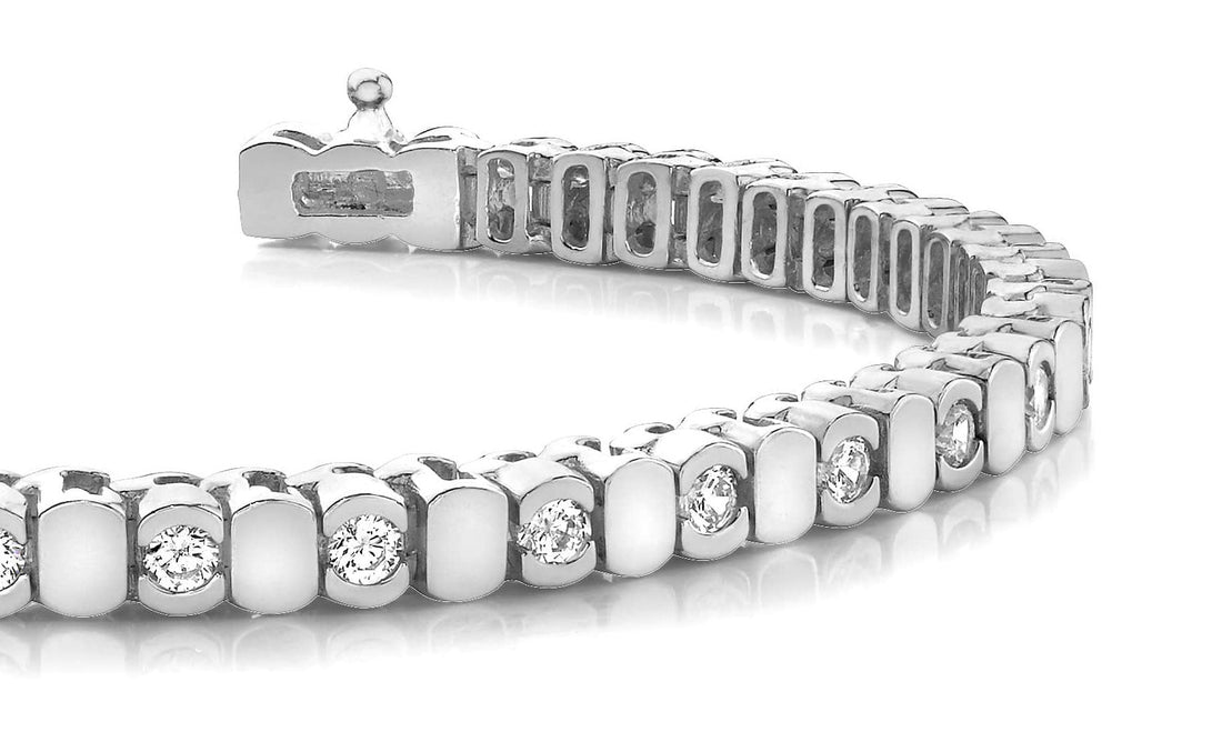 Alternating Bezel Diamond Bracelet Lab-Grown Diamond  with 5.95 ct.(finished) 4.5mm