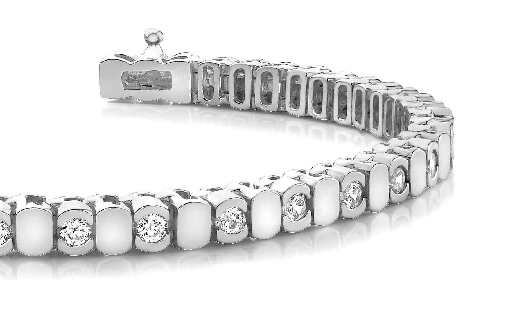 Alternating Bezel Diamond Bracelet Lab-Grown Diamond  with 3.96 ct.(finished) 3.75mm