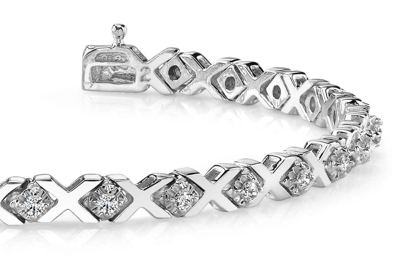 Illusion X And Diamond Bracelet Lab-Grown Diamond  with 0.91 ct.(finished) 2.0mm